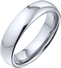 Bling Jewelry Plain Simple Dome Design Comfort Fit Titanium Band Ring Polished Black Silver Rose Gold Tone 5MM