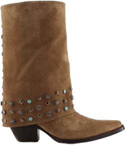 Arianna Old Gold  Leather Cowgirl Boots - Stylish Western Footwear & Comfort By Buck & Brana