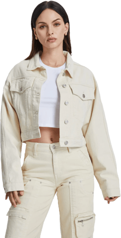 Long Sleeve Drop Shoulder Natural Jacket