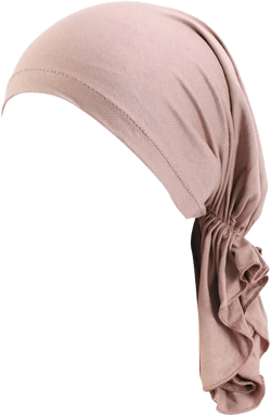 Women Solid Color Hijab Cap Islam Muslim Turban Cap Pre-Tied Head Scarf Caps Cancer Chemo Headwrap (Khaki, One Size)