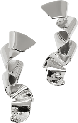Metal Sculpture Ribbon Earrings
