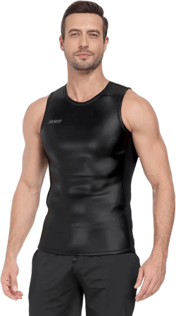 KMT Wetsuit Vest Men, Sleeveless Wetsuits Upgrade CR Neoprene 2mm Wet Suit for Water Sports Kayaking Swimming Surfing Snorkeling Diving Black-pullover XX-Large