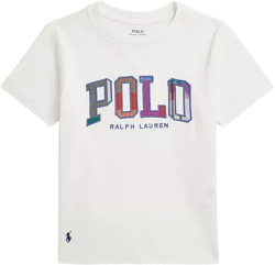 Polo Ralph Lauren Boys' Madras Logo Cotton Jersey Tee - Little Kid