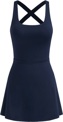 CIDERAIRY™ Square Neck Backless Criss Cross Mini Dress With Built-in Shorts