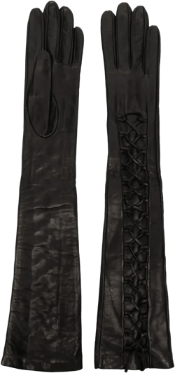 lace-up leather gloves