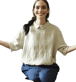 Pure linen tops for women long sleeves linen shirt tunic top linen blouses plus size clothing loose soft custom casual summer spring top F09