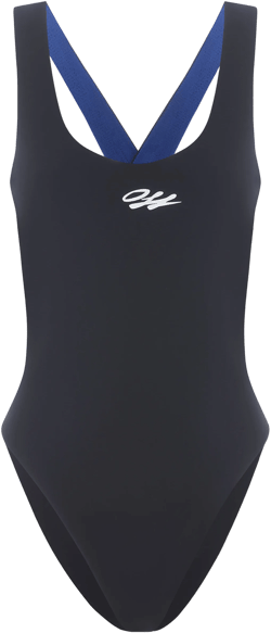 Logo Crisscross Strap One-piece Swimsuit In Black