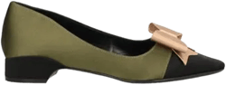 Woman Ballet Flats Military Green Size 8 Textile Fibers