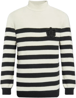 Wool-cashmere Stripe Mariniere Sweater In Neutral