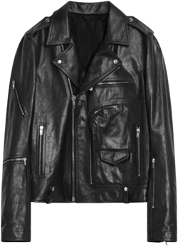 Black Leather Biker Jacket Men