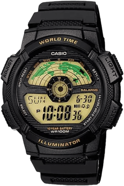 Sports Waterproof Stainless Steel Strap Mens Black Digital