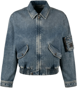 Denim Bomber Jacket In Blue