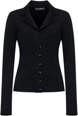 Women Black Knit Logo Jacket