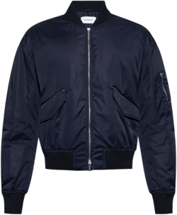Satin Bomber Jacket In Blue