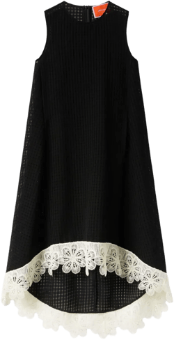 La Scala lace-embroidered sleeveless midi dress