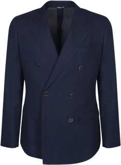 Taormina Double-breasted Cotton-poplin Blazer In Blue