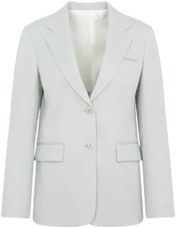 Light Green Mono-breasted Blazer With Pockets