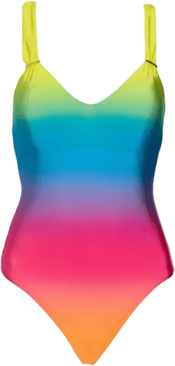 Stripe Soft Strap One-piece Swimsuit In Rainbow Multi
