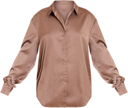 Mushroom Satin Oversized Shirt