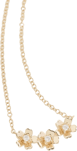 14k Triple Mini Cherry Blossom Necklace