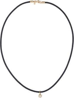 14k Diamond Pillow Cord Necklace 2.5mm