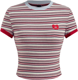 Cotton-blend Stripe Cider Icon Crop Tee