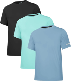 1 or 3 Pack Men's Rash Guard UPF 50+ Sun Protection Short Sleeve T-Shirts Lightweight Quick Dry SPF UV Swim Tees Short sleeves Medium 3pack:black/Cyan/Grey Blue
