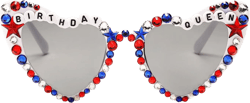 4th of July Outfits for Women Men Sunglasses, Red White and Blue Glasses Patriotic Forth of July Decorations Birthday Queen