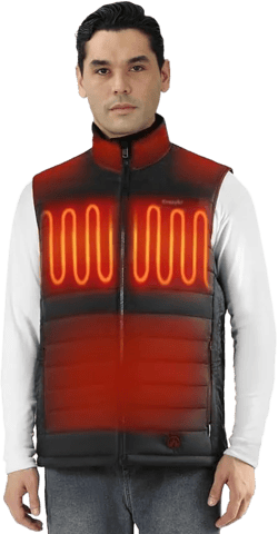 Heated Vest,Black Jacket For Men,Mens Lightweight Thermal Activewear,For Hunting Skiing (Battery Pack Not Included) Large Black