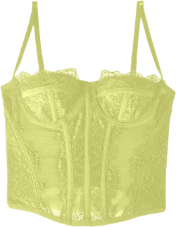 Ladies Lace Plastic Sexy Tube Top Openwork Backless Suspender Womens Top Bra Light Yellow Medium