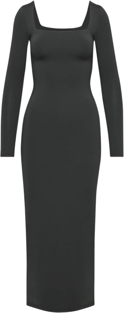 CONTOUR SQUARENECK LONGSLEEVE MAXI DRESS