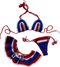 Red, White, Blue Crochet Bikini Set