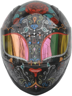 Full-face sugar skull helmet , Women&#39;s skull helmet, Girl&#39;s skull helmet ,Lady&#39;s custom helmet ,Women custom helmet, Sugar skull helmet
