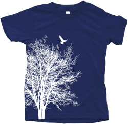 Kids Tree Tshirt, Tree T-shirt, Bird Tshirt, Screen Print, Crew Neck, Gift for Boy, Gift for Girl, Cotton T-shirt, Boys Tshirt, Girls Tshirt
