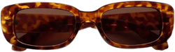 Classic Retro Round Rectangle Sunglasses | Square Vintage Glasses for Men and Women | Brown Tortoise shell, Black & Red