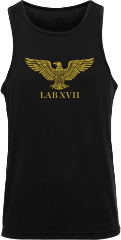 Men’s Just Cool Sports Vest – LAB-XVII Golden Logo – Lightweight Breathable Training Tank – Performance Gym Wear UK