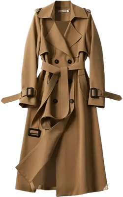Chic Women&#39;s Trench Coat | Double-Breasted, Waterproof, Stylish Outerwear for Fall & Winter | Timeless Wardrobe Essential