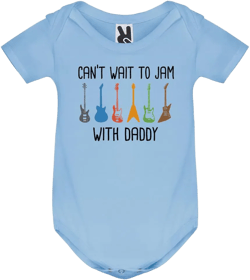 Guitar Baby Bodysuit, Can&#39;t Wait To Jam With Daddy, Rock Band Shirt, Music Baby Gift, Funny Baby Clothes, Baby Announcement, Newborn Outfit