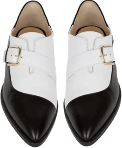 Handmade Men’s Two-Tone Monk Strap Dress Shoes – Black and White Leather Formal Shoes – Pointed Toe Designer Shoes