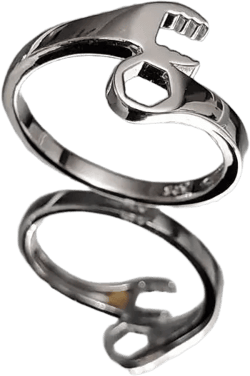 Wrench Ring, Sterling Silver Men & Women's Ring, Masculine Silver Band, High Polished non tarnish ring, Gift for him, Mechanic, Tools