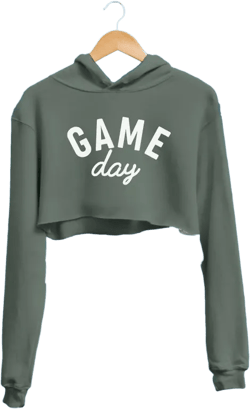 Cropped Hoodie. Game Day Cropped Hoodie Fashionable work out clothing Gym Crop Top Football cropped Sweatshirt Sports Blogger
