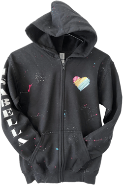 Girls LOVE Rainbow Sweatshirt, Name Down Sleeve, Personalized! Great Birthday, Valentine, Holiday Gift! School, Preppy VSCO Style Clothes.