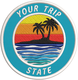 Custom Patch Personalized Tropical Island Palm Tree Embroidered Iron-On/Sew-On Applique for Vest, for Jacket, for Clothing, for Backpack