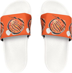 Orange Discus Fish Youth Removable-Strap Sandals, Swimming Sandals, Kid&#39;s Slides