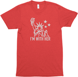 Statue of Liberty T-Shirt, I&#39;m With Her Ladies Graphic Tee, 4th of July Shirts for Women