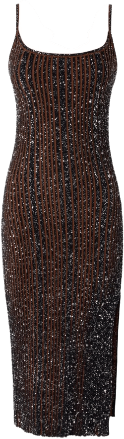 glitter-detailing midi dress