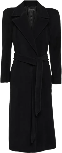 Balenciaga Women's Black Cashmere And Wool-Blend Coat