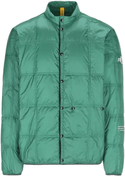 Green Down Jacket In Multicolor