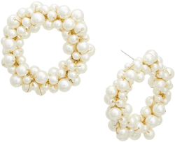 Cz Cluster Donut Earrings In Multi