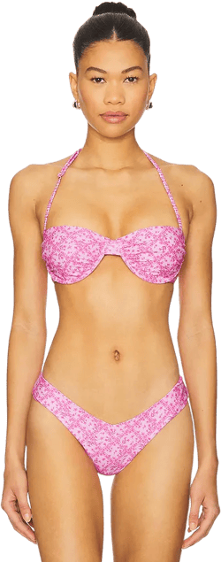 Retro Balconette Bra Bikini Top Kulani Kinis